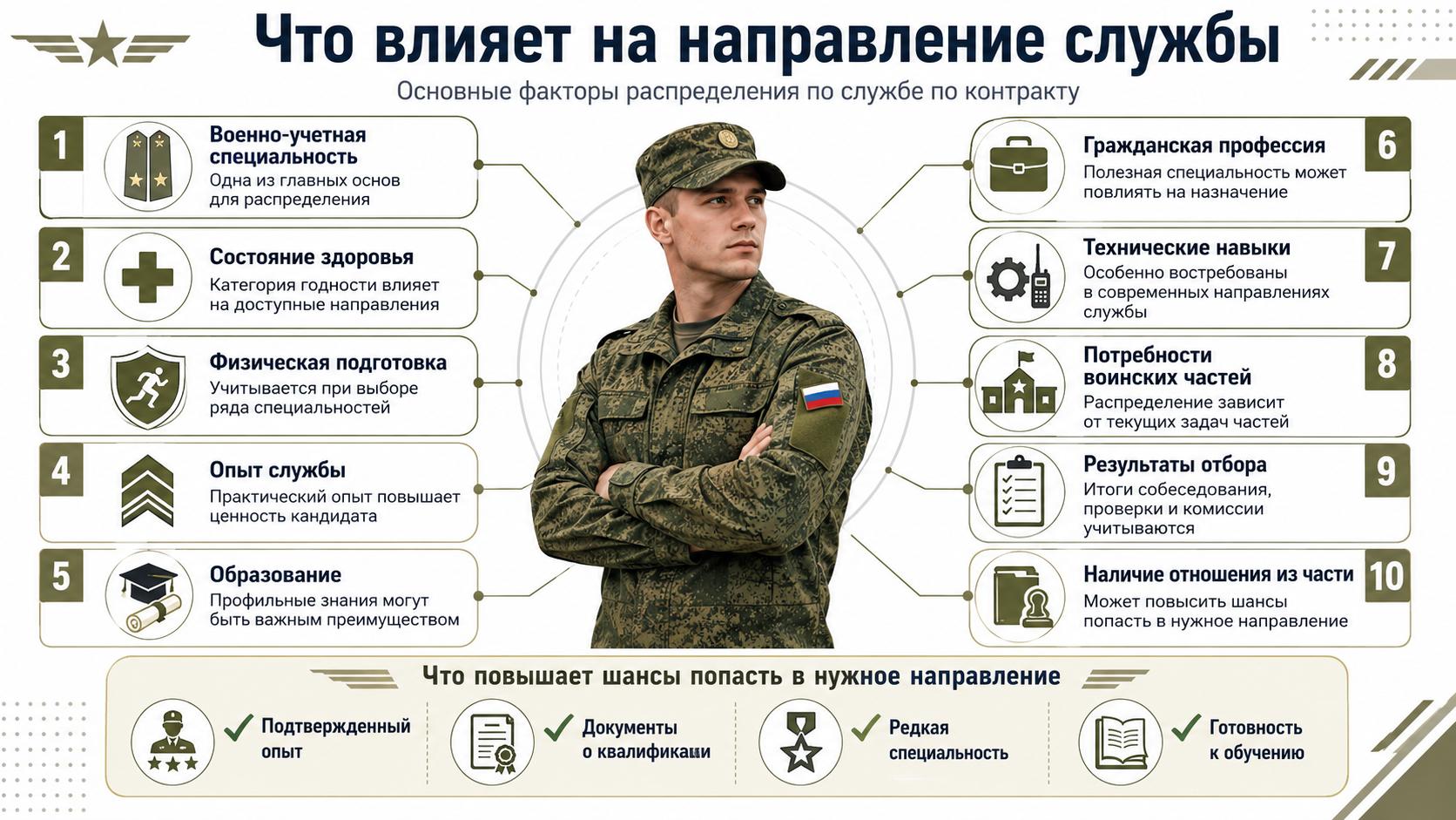 Что влияет на направление службы