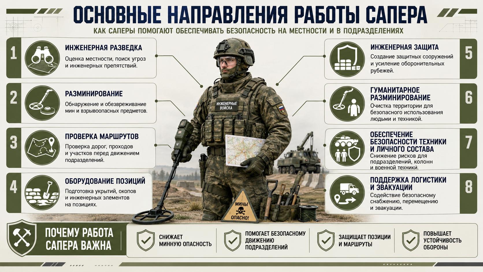 Основные направления работы сапера